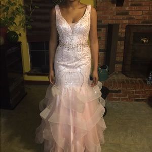 Blush pink prom dress/ pageant dress